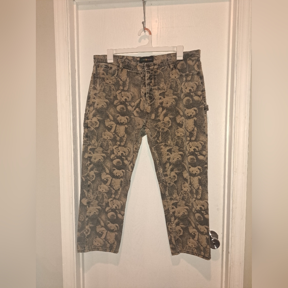 Teddy Fresh Denim Teddy Bear Tapestry Pants